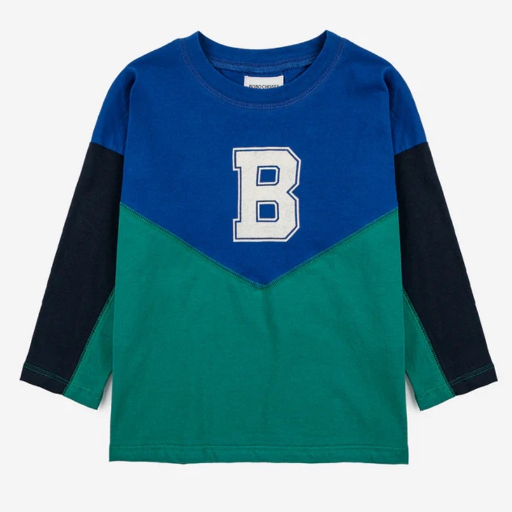 BOBO CHOSES Kids Blue and Green Long Sleeve Shirt